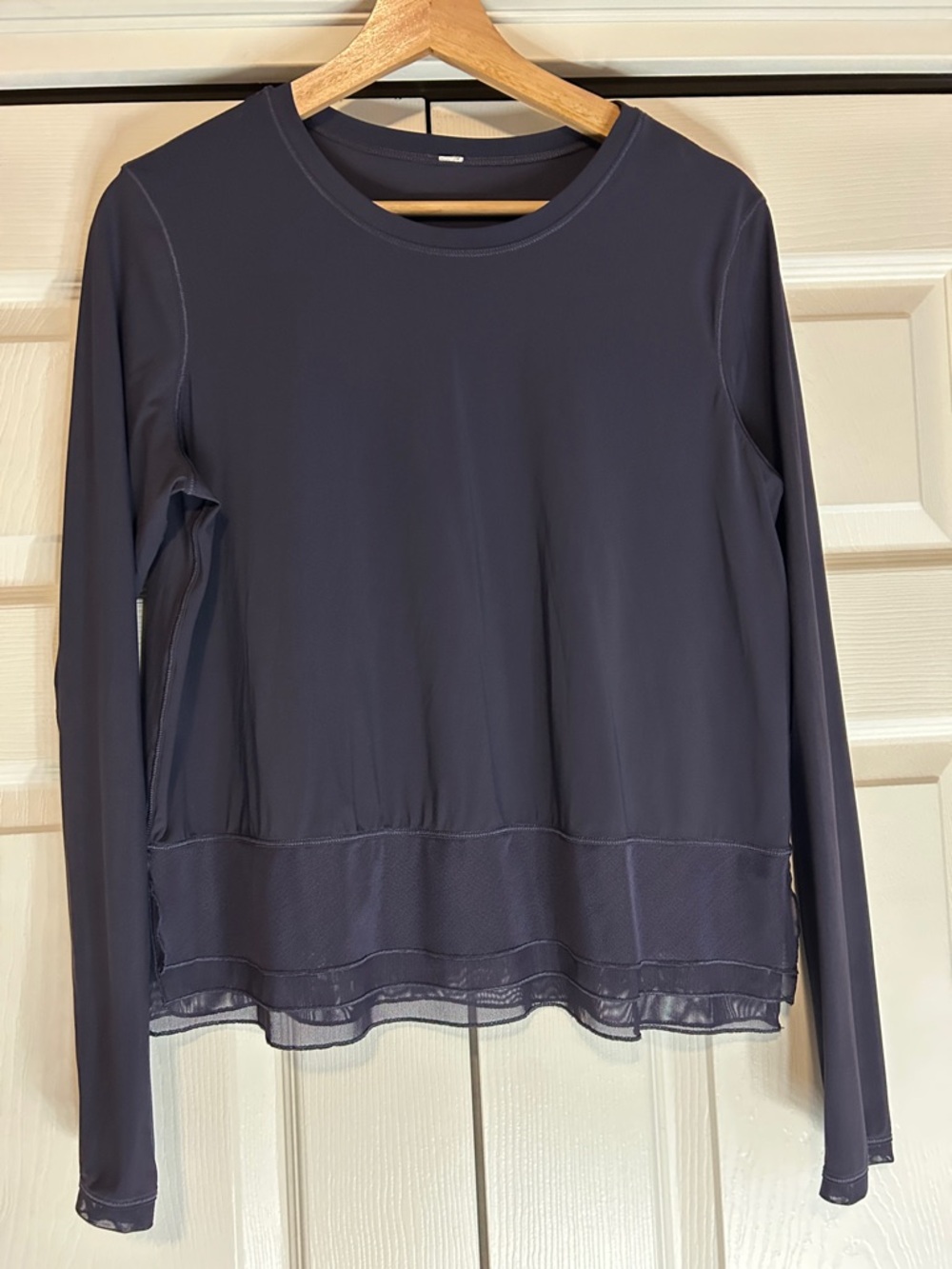 Lululemon Athletica Training Long-Sleeve Mesh Ruffle Top Medium
